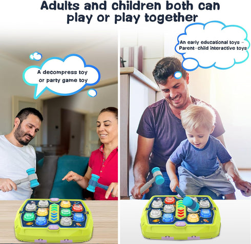 3-8, Hammer 3 4 5 6 7+ 3 2 Hammers, 3-10 Toddlers Toys Age Mole Game Toys for Year Old Boys with Modes,Interactive