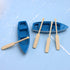 Framendino 2 Sets , Mini Rowboat Tiny Wooden Boat with Oars for Fairy Garden Accessories