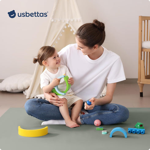 Floor,50"x50" Mat,1.3'' Baby Play Mat for Vegan Leather Playpen Thick Memory Foam Padded Play Mat,Cushioned