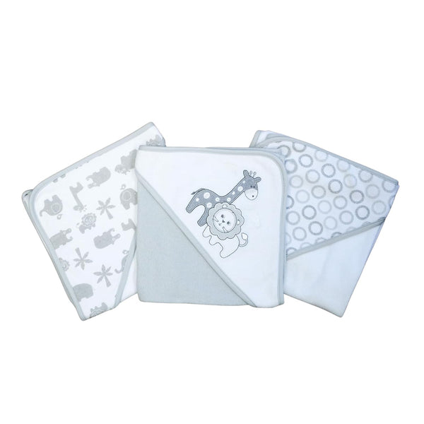 Spasilk Baby 3 Pack Soft Terry Hooded Towel Set for Newborn Boys