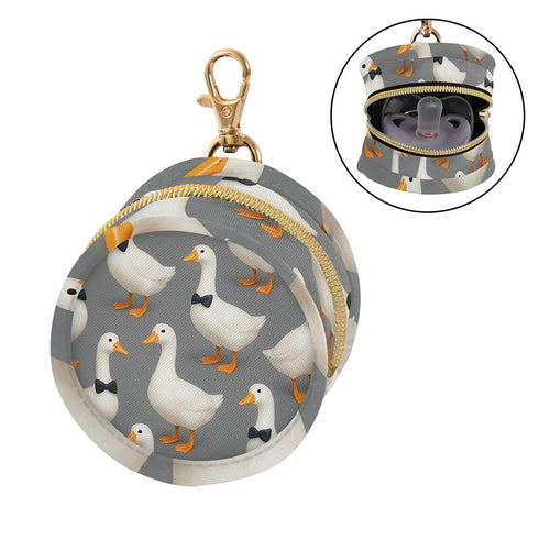 Geese Round Pacifier Storage Case with Zipper, Portable Pacifier Case for Travel, Diaper Bag & Purse, Pacifier