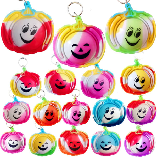Bulk 30 Packs Pumpkin Push Fidget Bubble Mini Pop Fidget for Teens and Kids, Small Birthday Halloween Party Favors