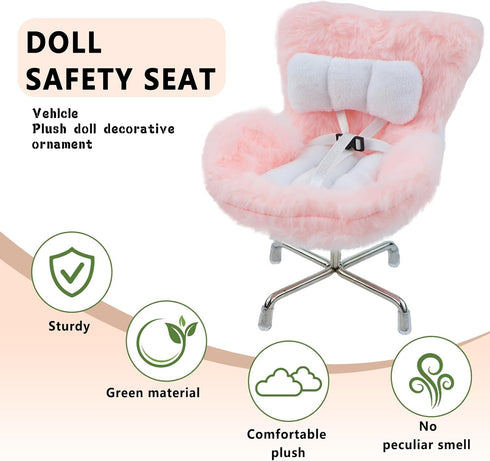 Car Seat for labubu Dolls with Air Vent Clip and Desktop Stand, Cute and Functional Car Ornament for Doll Fans