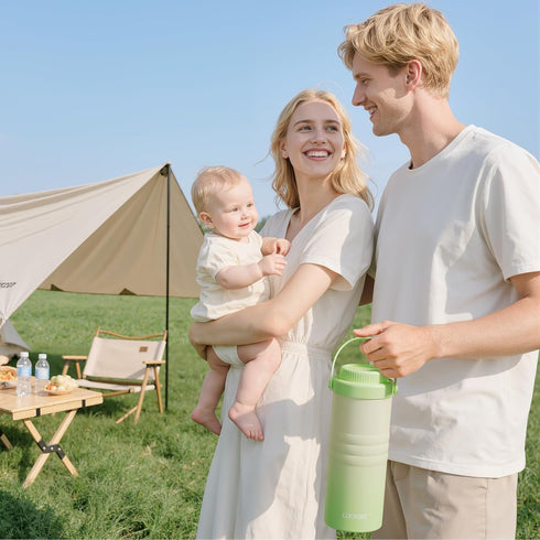 16oz 24 2pcs LUCKBEE Portable Breastmilk Cooler - Breast Milk Cooler Bottle with LCD Temp Display Cooling up to Hours