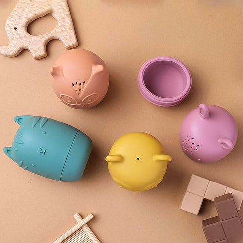 Mold Free Silicone Bath Toys, Baby Bath Toys for 6-12 Months, Non Toxic Infant Bathtub Toy, Dishwasher Safe