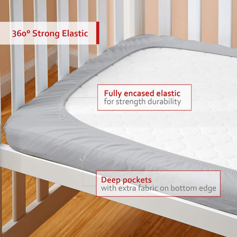 Pack 39"27"5", Pack and Play Sheets Fitted, Toddlers Mattress Protector Breathable Thick Playard Lovely Print Cover