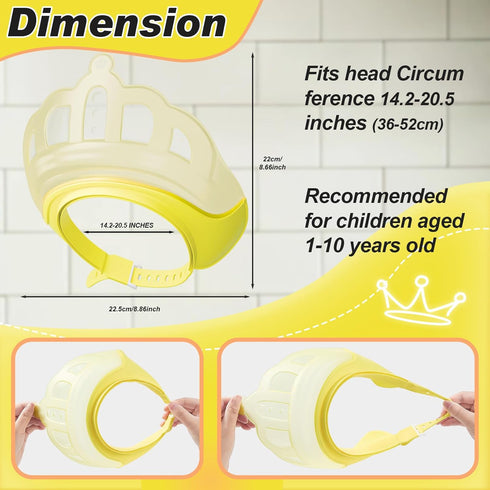 0-9 Baby Shower Cap Shield for Kids Visor Hat for Eye and Ear Protection Adjustable for Years Old Children Cute Crown