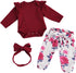 BABESIDE 3 Pcs Reborn Baby Doll Clothes for 17-22 Inch Dolls, Floral Pattern Accessories for Girls