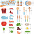 BGdoyz Set, Set Playset, Playset Play Kitchen Accessories, Wooden Play Cooking Pretend Play Kitchen for Kids, Including