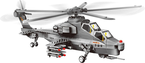 Set 283-Pcs Set 10 Attack Helicopter Air Force Building Block Helicopter Building Toys Building Block Plane Toy