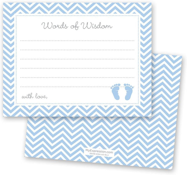 MyExpression.com 48 Count Blue Baby Feet Footprint Advice Cards