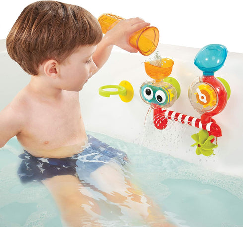Yookidoo Baby Toddler Bath Toy (Ages 1-3) Spinning Gears & Rotating Googly Eyes - Mold Free Suction Cups Attach to Any Bath Tub or Shower - Spin N Sprinkle Water Lab - Great for Boys, Girls, & Kids