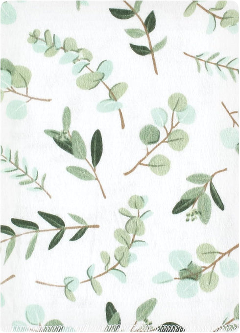 Hudson Baby Unisex Cotton Flannel Burp Cloths Bundle, Eucalyptus, One Size