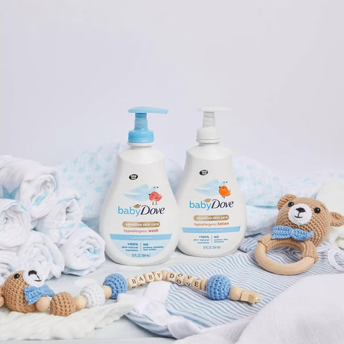 3-Pack 13 Oz Baby Dove Body Wash, Rich Moisture Hypoallergenic Wash for Sensitive Skin, Delicate Scent, Ea