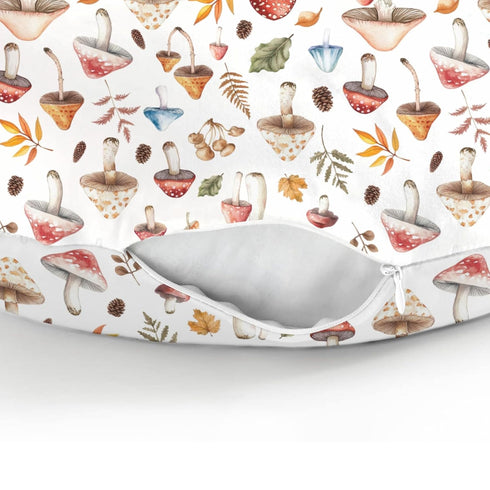 Watercolor Mushrooms Baby Nursing Pillow Covers for Boy Girl Mushrooms Leaves Nursing Slipcovers for Breastfeeding