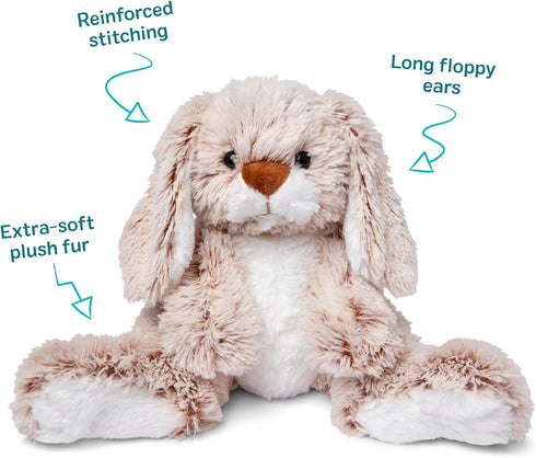 3+ Melissa & Doug Burrow Bunny Stuffed Animal Plushie with Big Feet, Floppy Ears & Fluffy Tail, Adorable Pretend Play