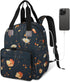 Shoblo Poppy Black Diaper Bag Backpack for Travel, Waterproof Diaper Bag with Insulated