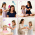 3 4 5 6 7 8 Doll Head for Hair Styling Kids, Pretend Play Hair Salon Toys for Girls with Hairdryer Hair Accessories