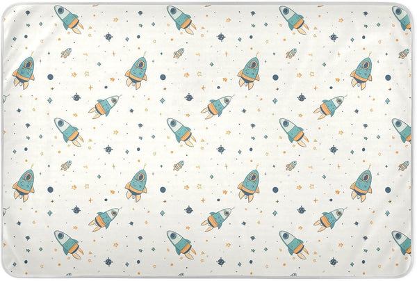 siphylline Cartoon Sky Rockets Cute Extra Large Resuable Changing Pad Covers Soft Absorbent