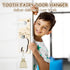 Tooth Fairy Door Hanger, Tooth Fairy Tooth Holder Kit with Money Slot Keepsake Bottle Burlap Pouch & Upgrade Night