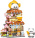 MEIEST Set,Simulation Mini City Shop Street View Building Blocks Model Panda Architecture Collection Particle