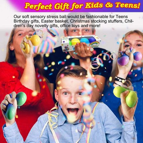 Stress Ball Toys Color Changing, Sensory Squeeze Balls for Adults Kids, Stress Relief Balls for Easter Stuffers - 4 Pack