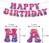Mushroom Happy Birthday Party Decorations - Includes Backdrop, Banner, Cake Topper, Cupcake Toppers, Balloons