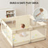 47x47in Uanlauo Beige Small Baby Playpen - Playpen for Babies and Toddlers, Safe Indoor Play Pen, Baby Pen with Storage