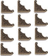 dophee Antique Brass Box Corner Covers, Decorative Protectors for Jewelry Box, Chest, Table, 1.53"x1.53"x1.97"(12-Pack)