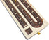 3 Track Continuous Cribbage Board Inlaid in Rosewood, Maple Wood, 12.5 Inches with Storage Drawer for Pegs