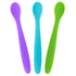 WeeSprout Silicone Baby Spoons, First Stage Infant Feeding Utensils with Soft-Tip, Set of 3