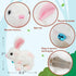Easfan Walking Bunny Stuffed Animal, Interactive Jumping Spotted Rabbit Educational Plush Toy for Kids, 7''
