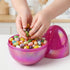 PNIOTAIN 6 6 Inch (Shimmer) Pcs Large Easter Eggs Fillable, Colorful Jumbo Plastic Empty Egg Stand Upright for Easter