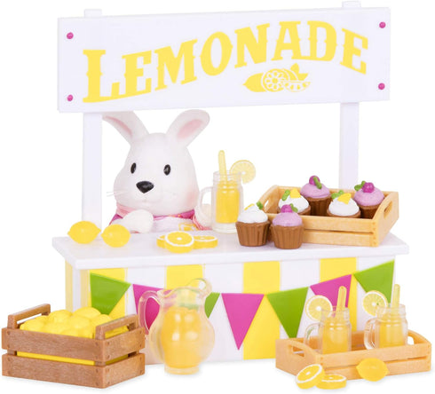 Playset 25 Set 3+ Li'l Woodzeez Lemonade Stand with Rabbit Figurine, Pieces Toy Includes Play Food & Miniature