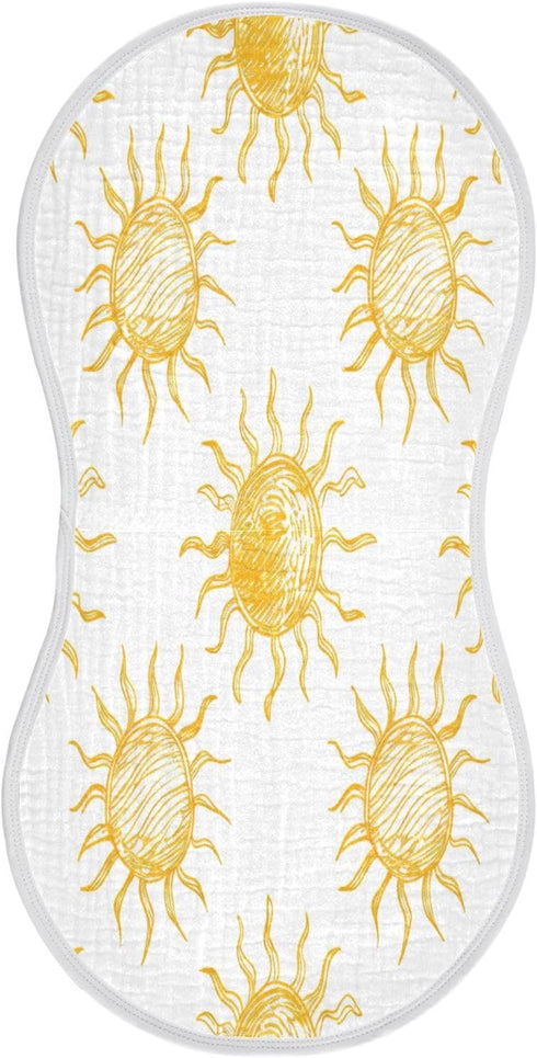 YETTASBIN Cartoon Sun Muslin Baby Burp Cloth, Super Soft Absorbent Cotton Burp Rag