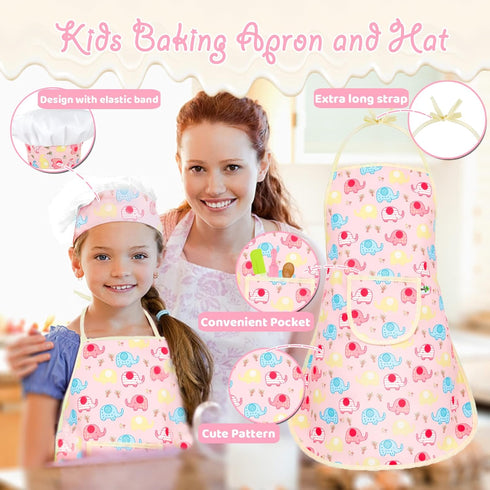 Set 26 Set 3-8 KAEGREEL Elephant Baking Chef for Kids, Pcs Kids Cooking with Elephant Apron & Hat, Chef Supplies