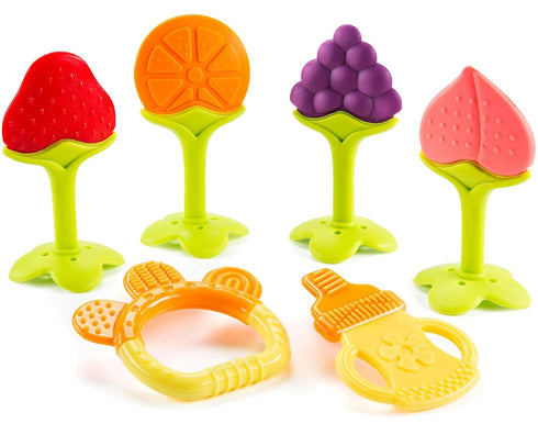 Teether Toys for Babies 0-6 Months, Newborn Infant Teethers Freezer Safe Silicone,