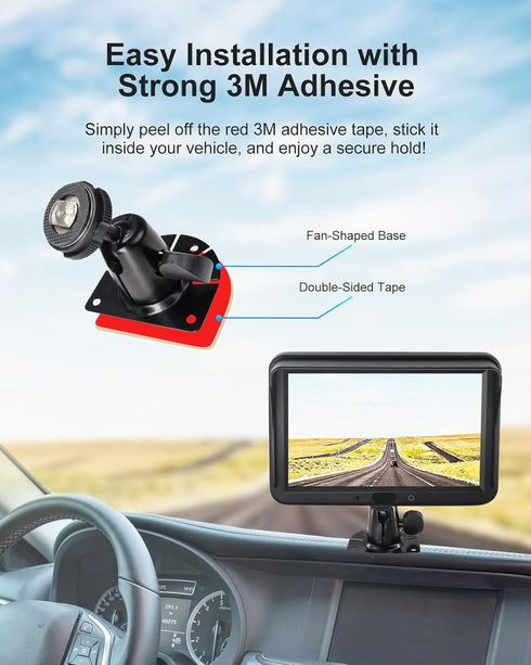 INSEETECH Fan-Shaped Mount for Backup Camera Monitor System - Universal Reverse View Bracket for Car RV Truck Van