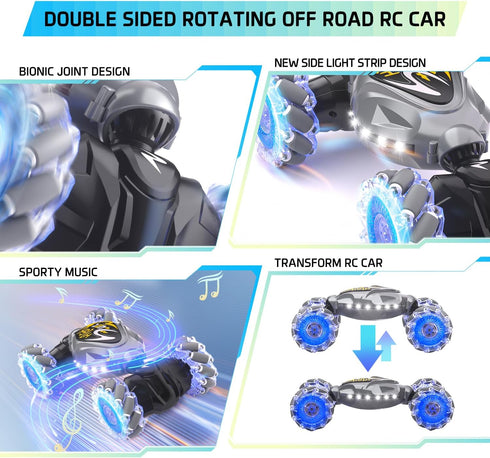 RC Cars, 2.4Ghz 4WD New Gravity Gesture Sensing Remote Control Car Toys, RC Stunt Twist Car Toys for Boys & Girls Age