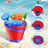 Fegalop 3 Packs Summer Collapsible Beach Toys for Toddler,Sandbox Toys for Kids Foldable Buckets with Sand