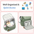 Backpack LORADI Lightweight Diaper Bag with Stroller Clips, Insulated Pockets, Baby Shower Essentials (Classic, Green)