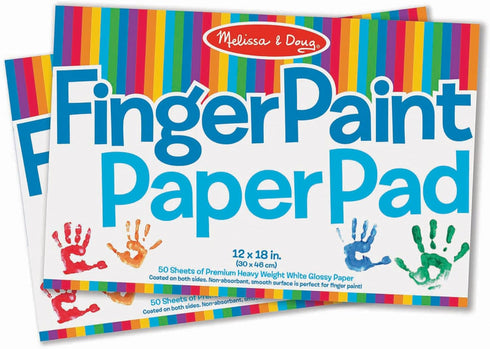 Melissa & Doug Finger Paint Paper Pad, 12 x 18 inches, 50 Sheets, 2-Pack - FSC Certified