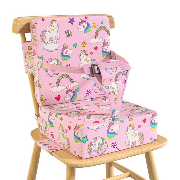 Vahlbeste Booster Seat for Kitchen Chair with Backrest & 4 Adjustable Straps, TPU