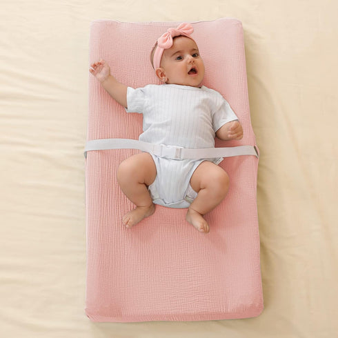 Muslin Changing Pad Cover for Baby Boys Girls, Ultra Soft Breathable Diaper Changing Table Pad Cover, Neutral Fitted