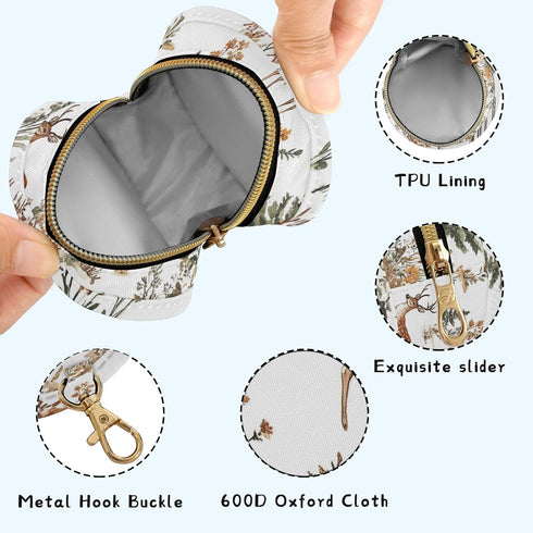 YETTASBIN Deer Portable Pacifier Holder Case with Metal Hook Buckle & Zipper for Diaper Bag and Stroller, Versatile