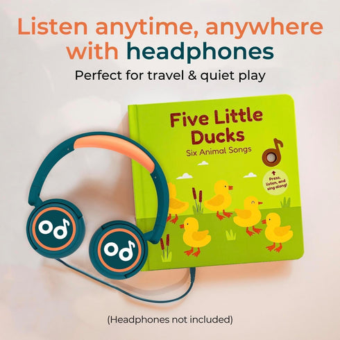 1-3, 6 Cali's Books Five Little Ducks Nursery Rhymes Book for Toddlers - Sound Books for Toddlers Headphone Jack