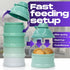 Mommy's 4-Compartment Helper Baby Formula Dispenser On The Go, Stackable Travel Formula Container To Go, Non-Spill Pour