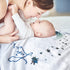 12 51''x40'' Moon Baby Monthly Milestone Blanket - Boy & Girl, Soft Plush Photo Prop, Wreath & Stickers, Large