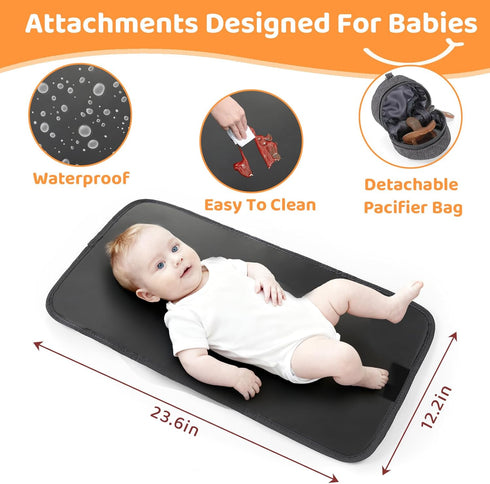 Spacious JOLLITO Travel Diaper Tote - Large Capacity with Changing Pad & Ideal for Hospital Use