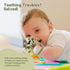 CAHILON 2 Pack 0-6 6-12 Baby Teething Toys Months, Adjustable Anti Dropping Wrist Teething Mittens, Food Grade Silicone